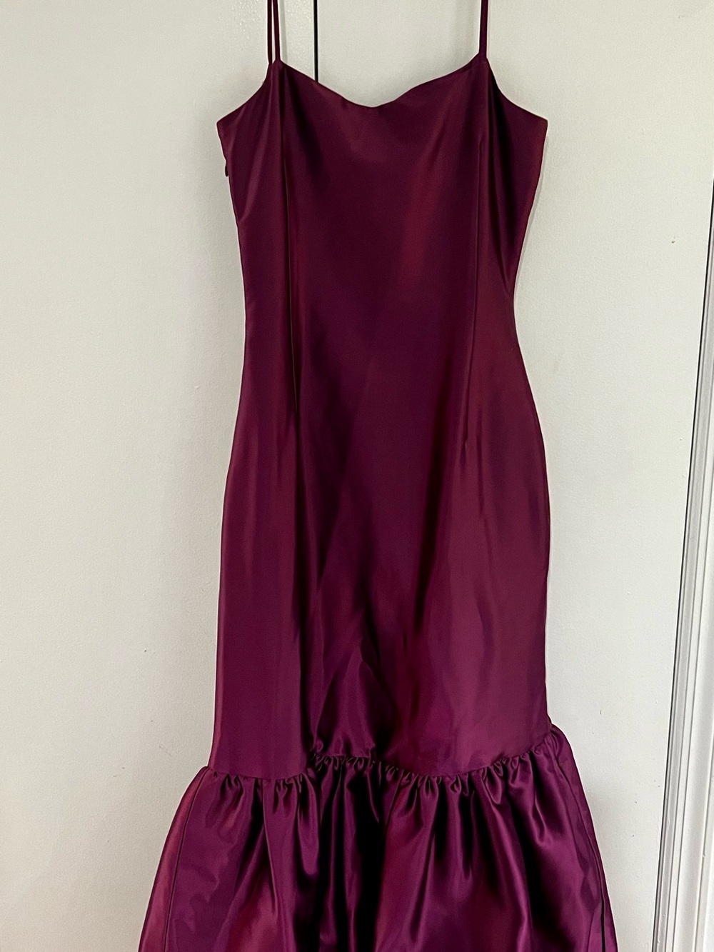 Caroline Constas Ruffle Hem Formal Gown - Amethyst/Purple Satin Midi - Picture 6 of 14
